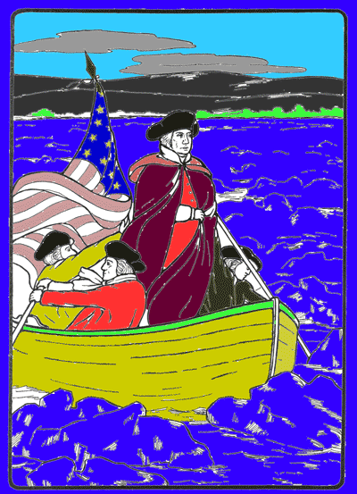 Lila colored this image of Washington on the Potomac using Photoshop.