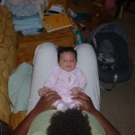 Little Eva on Chey's lap
