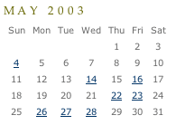 MovableType blog calendar