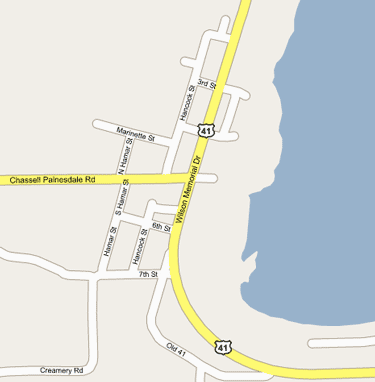 Downtown Chassell, MI from Google Maps