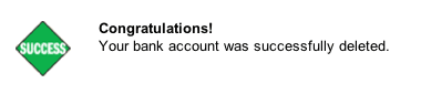 Congratulations your bank account has been deleted