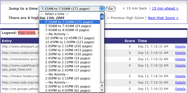 Figure 2. Find-by-time instead of pagination.