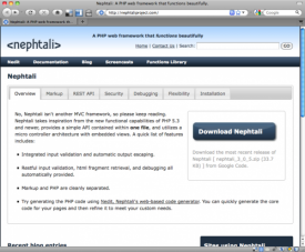 Nephtali project website screenshot