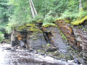 Rocks across the falls