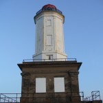 A closer view of the lighthouse.