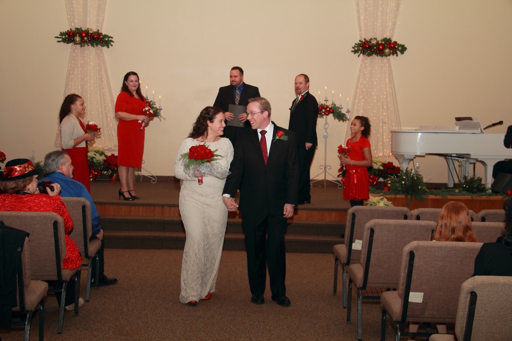 We shared a look just before we started skipping down the aisle after being married.